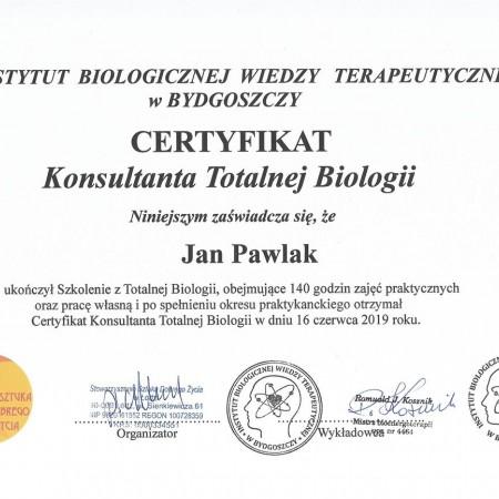 Certyfikat Konsultanta Totalnej Biologii